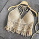 Catherine Crochet Top - styled flat-lay shot, beige - Miss Mosa By Akanksha