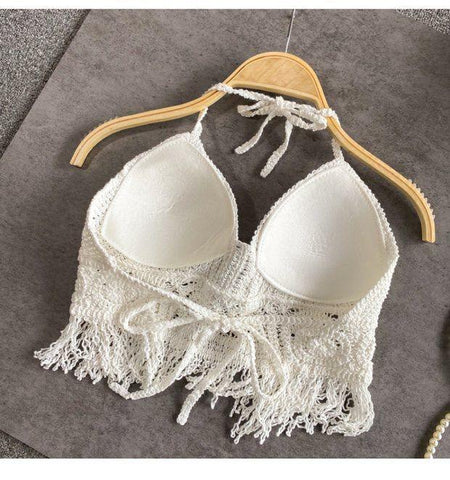 Catherine Crochet Top - styled flat-lay shot, white - Miss Mosa By Akanksha
