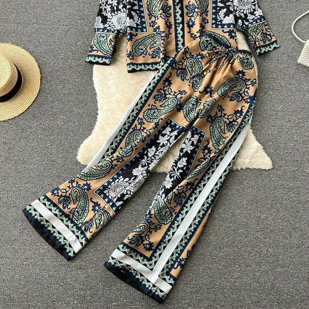 Cicily Abstract Coord Set In Multicolour - styled flat-lay shot, multicolour - Miss Mosa By Akanksha