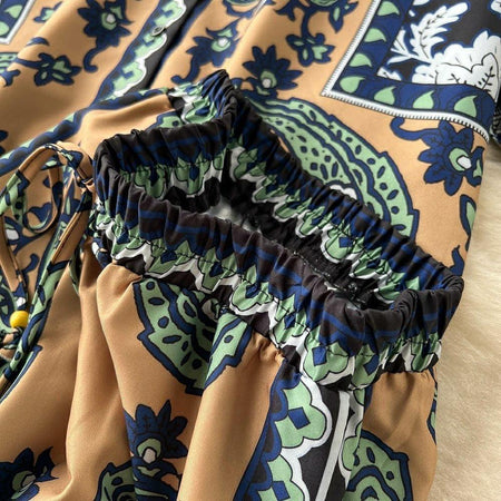 Cicily Abstract Coord Set In Multicolour - close-up of waistband, multicolour - Miss Mosa By Akanksha