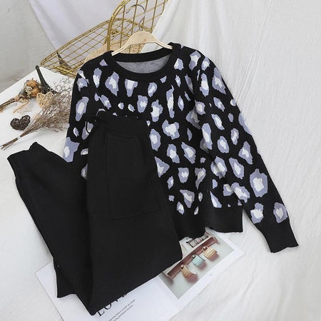 Black - Coachella Leopard Pattern Coord