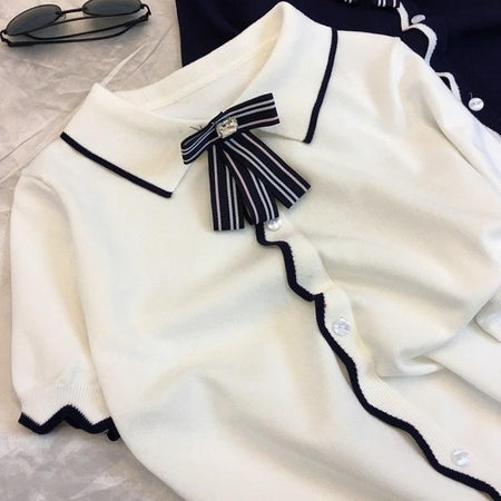 Colon Polo Shirts - close-up of collar, white - Miss Mosa By Akanksha