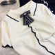 Colon Polo Shirts - close-up of collar, white - Miss Mosa By Akanksha