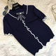 Colon Polo Shirts - front shot on hanger, navy - Miss Mosa By Akanksha