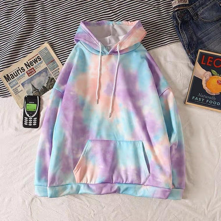 Colossal Tie and Dye Hoodie - flat-lay product shot, multicolour - Miss Mosa By Akanksha