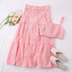 Corea Eyelet Coord Set - styled flat-lay shot, pink - Miss Mosa By Akanksha