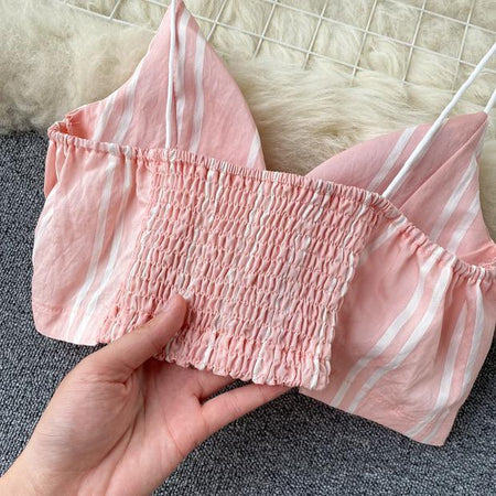 Cotta Bustier with Shirt Set - close-up of bustier top, pink - Miss Mosa By Akanksha