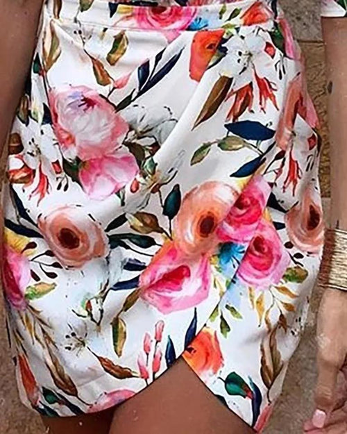 Crenza Floral Dress In White