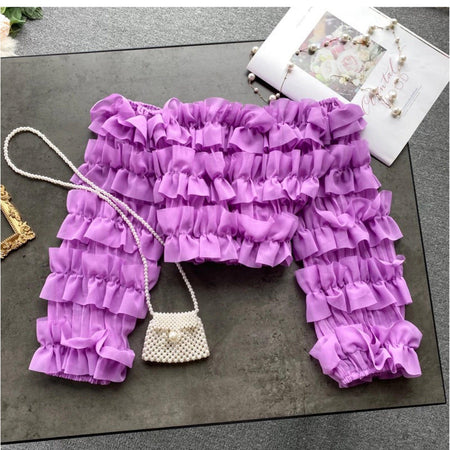 Croba Luxury Blouse - styled flat-lay shot, lilac - Miss Mosa By Akanksha
