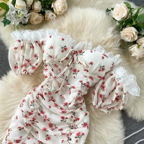 Crobel Floral Dress In White