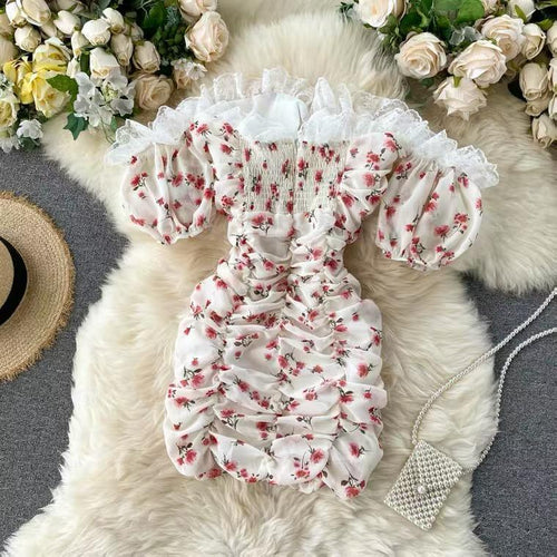 Crobel Floral Dress In White