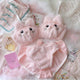 Cute Kitty Lingerie Set - styled flat-lay shot, pink - Miss Mosa By Akanksha