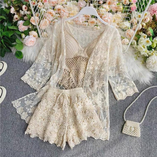 Cynthia Coord Set - 3 Piece - ResortWear In White