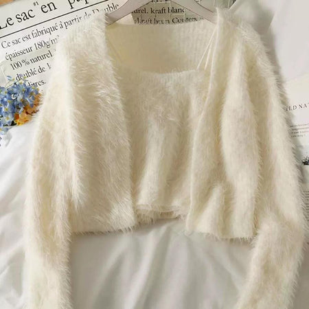 Daffy Sweater Set - styled flat-lay shot, cream - Miss Mosa By Akanksha