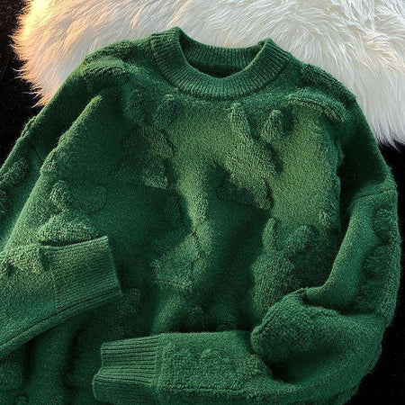 Dahlia Statement Pullover - flat-lay product shot, green - Miss Mosa By Akanksha