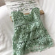 Daisy Lace Top - front shot on hanger, green - Miss Mosa By Akanksha