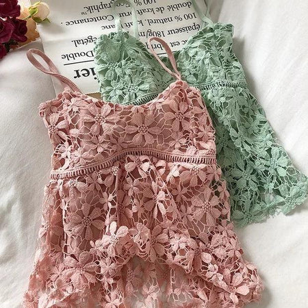 Daisy Lace Top - styled flat-lay shot, multicolour - Miss Mosa By Akanksha