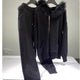 Daniel Winter Trackset - front shot on hanger, black - Miss Mosa By Akanksha