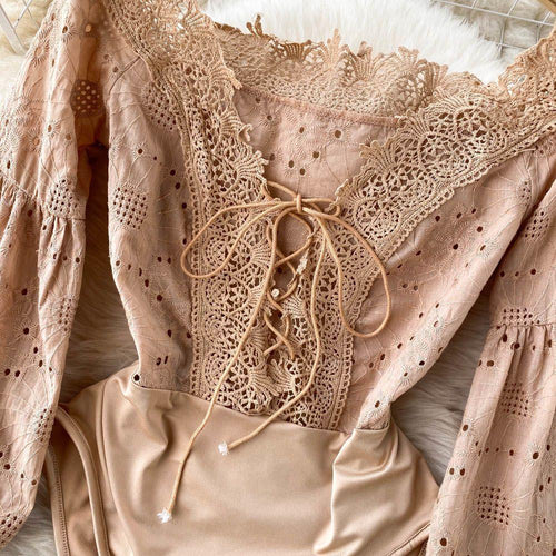 Daphne Formal Bodysuit In Beige