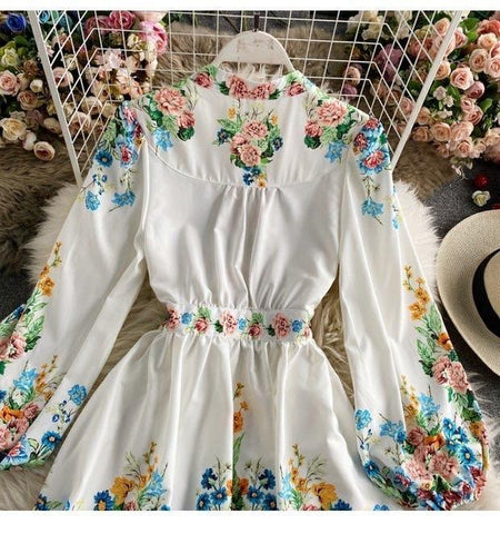 Daphny Vintage Dress In White - back shot on hanger, white - Miss Mosa By Akanksha