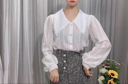 Dave Luxury Blouse - front shot on mannequin, white - Miss Mosa By Akanksha