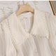 Dave Luxury Blouse - close-up of collar, ivory - Miss Mosa By Akanksha