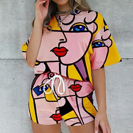 David Coord Set - front shot on model, multicolour - Miss Mosa By Akanksha