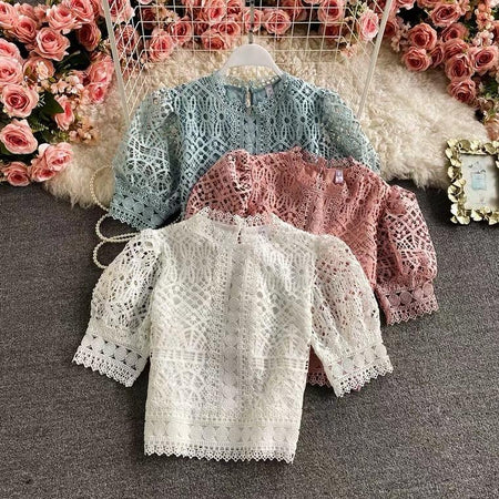 Deblo Crochet Blouse - styled flat-lay shot, multicolour - Miss Mosa By Akanksha