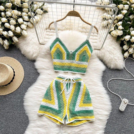 Deli Statement Coord Set - styled flat-lay shot, green - Miss Mosa By Akanksha