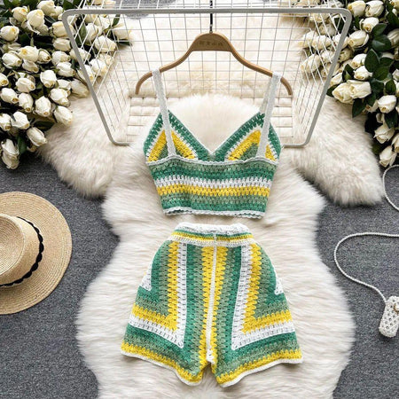 Deli Statement Coord Set - styled flat-lay shot, green - Miss Mosa By Akanksha