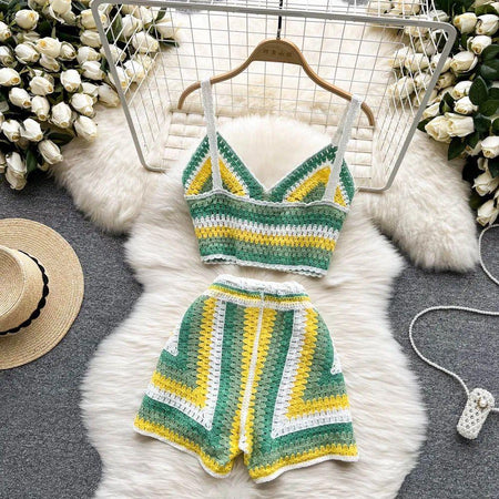Deli Statement Coord Set - styled flat-lay shot, green - Miss Mosa By Akanksha