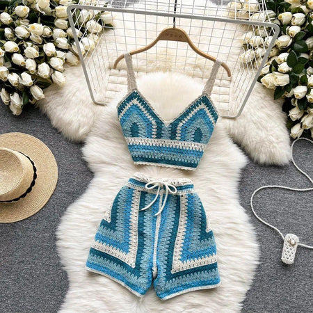 Deli Statement Coord Set - styled flat-lay shot, blue - Miss Mosa By Akanksha