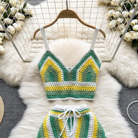 Deli Statement Coord Set - styled flat-lay shot, green - Miss Mosa By Akanksha