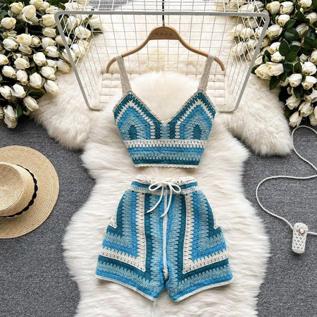 Deli Statement Coord Set - styled flat-lay shot, blue - Miss Mosa By Akanksha