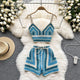 Deli Statement Coord Set - styled flat-lay shot, blue - Miss Mosa By Akanksha