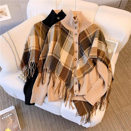 Denise Fringed Sweaters - styled flat-lay shot, brown - Miss Mosa By Akanksha