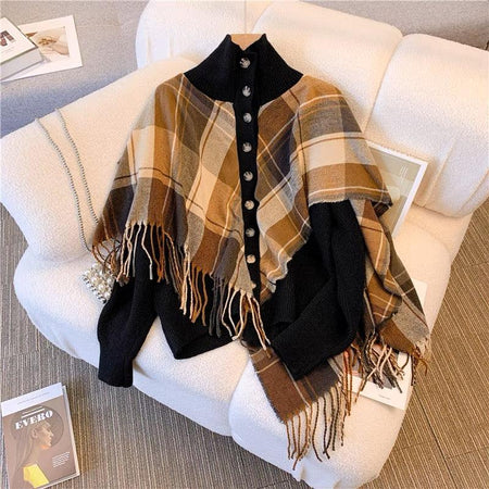 Denise Fringed Sweaters - styled flat-lay shot, brown - Miss Mosa By Akanksha