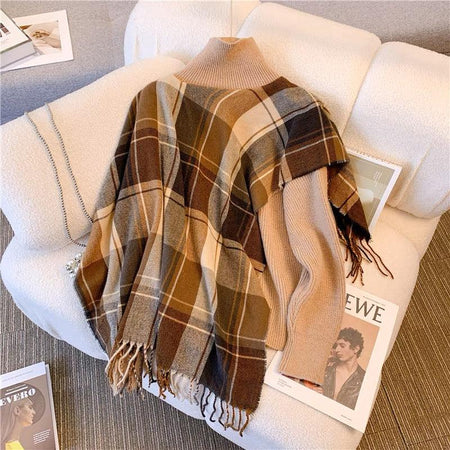 Denise Fringed Sweaters - styled flat-lay shot, brown - Miss Mosa By Akanksha