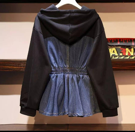 Denim Hooded Sweatshirt - Alamode By Akanksha