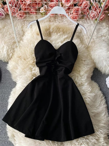 Denzen Skater Dress - flat-lay product shot on hanger, black - Miss Mosa By Akanksha