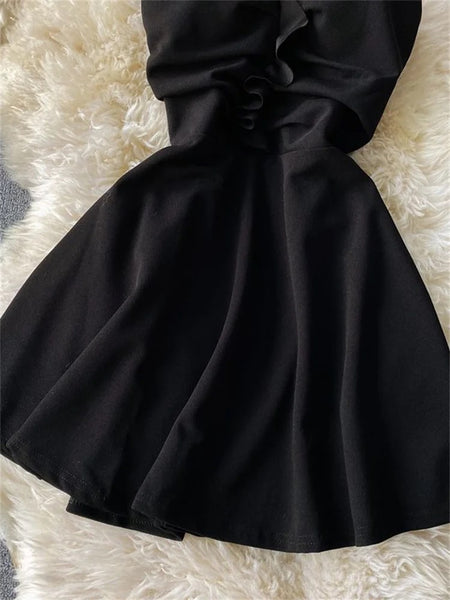 Denzen Skater Dress - close-up of skirt, black - Miss Mosa By Akanksha