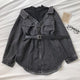 Derby Denim Shirt Dress - front shot on hanger, grey - Miss Mosa By Akanksha