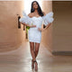 Diana Ruffled Dress - front shot on model, white - Miss Mosa By Akanksha