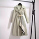 Dibella Luxury Trenchcoats - front shot on hanger, sage green - Miss Mosa By Akanksha