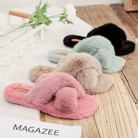 Black - Snuggles Furry Slipons
