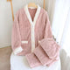 Eleanor Fleece Nightsuits - front shot on hanger, pink - Miss Mosa By Akanksha