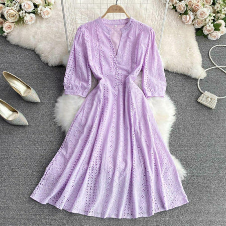 Eloise Summer Dress - styled flat-lay shot, lilac - Miss Mosa By Akanksha