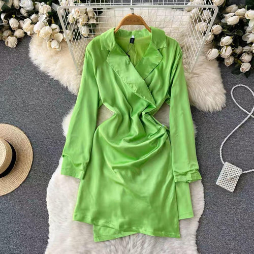 Elora Silk Dress In Green