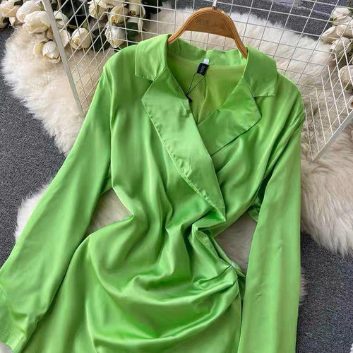 Elora Silk Dress In Green