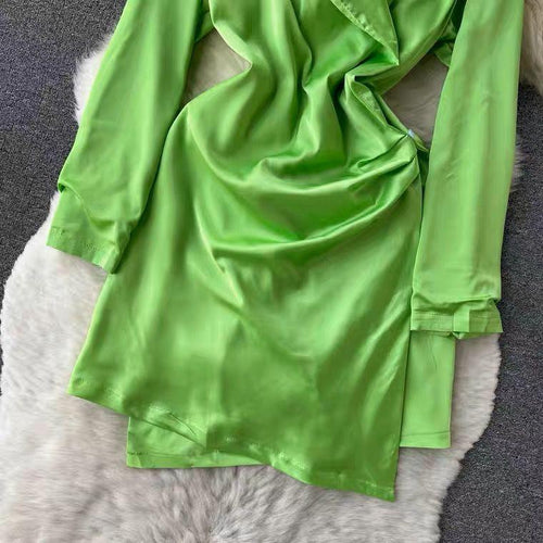Elora Silk Dress In Green